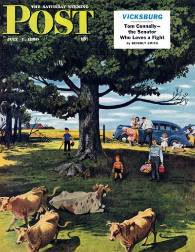 Shoo the Moos by Stevan Dohanos July 1, 1950