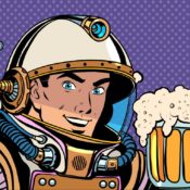 Astronaut with beer