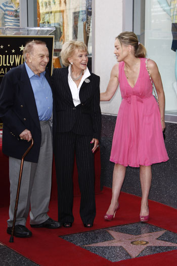 Jack Carter, Jane Morgan, and Sharon Stone on Hollywood Walk of Fame