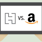 Hands holding E-reader with Hatchette vs. Amazon on It