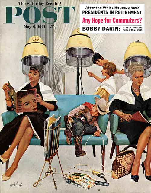 Cowboy Asleep in Beauty Salon by Kurt Ard from May 6, 1961