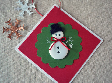 Button Snowman Gift Tag 