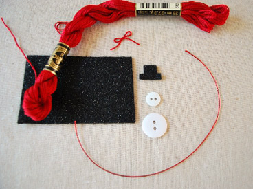 materials for Button Snowman Gift Tag