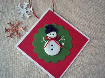 Button Snowman Gift Tag