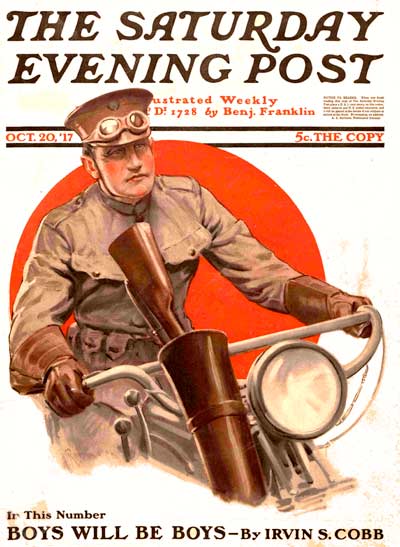 "Soldier on Motorbike"by Lawrence Toney from October 20, 1917 "Soldier on Motorbike"by Lawrence Toney from October 20, 1917