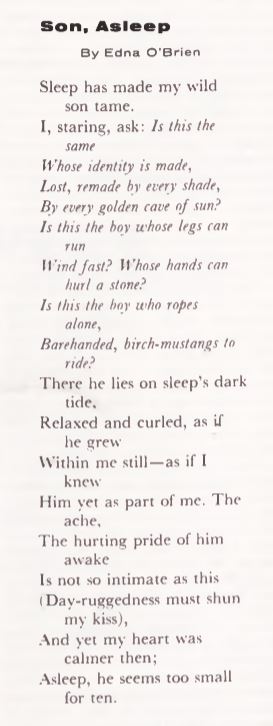 "Son, Asleep" by Edna O'Brien 