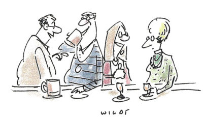 “We still have a few minor issues to work out: I want a huge wedding, and he wants to be single.” March/April 2013