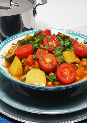 seven vegetable stew in bowl