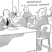 Man speaking to an IRS auditor