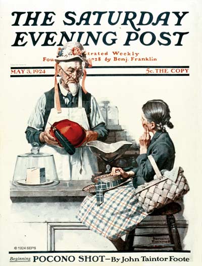 Thoughtful Shopper from May 3, 1924 by Norman Rockwell