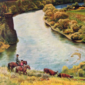 Yakima River Cattle Roundup by John Clymer May 10, 1958