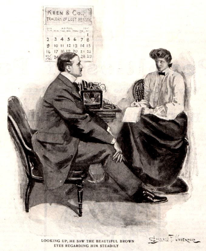 Woman speaking to a man