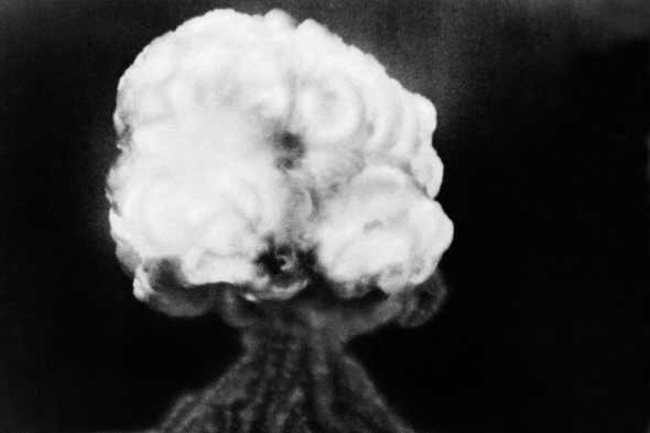 Atomic bomb explosion during the Trinity test