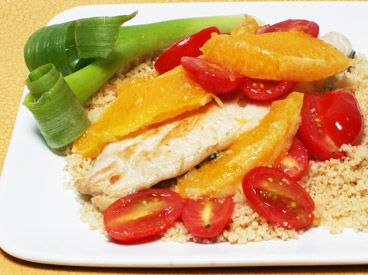 Trout with Oranges and Tomatoes
