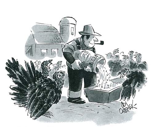 turkey-farmer “I can’t help wondering, what’s in it for him?” from November 23, 1963