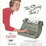 IBM typewriter ad in The Saturday Evening Post, 1954.