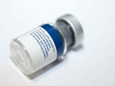 Vial of Botox to help relieve Migraines, overactive bladders, and foot pain