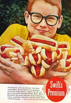 Vintage hot dog ad