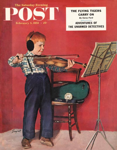 Violin Practice  by Richard Sargent from February 5, 1955