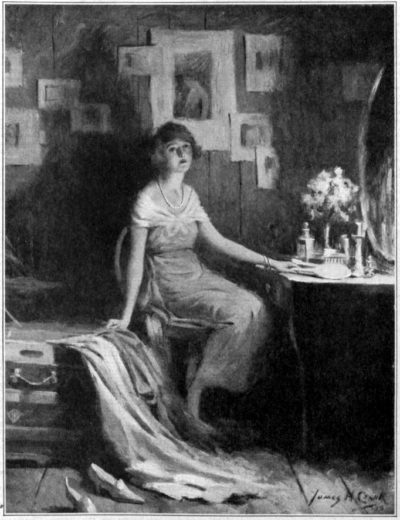 Illustration of a woman at her dressing table