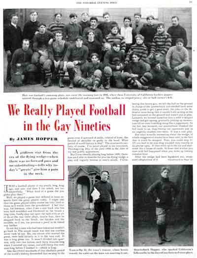 "We Really Played Football in the Gay Nineties"<br />by James Hopper<br />November, 1945