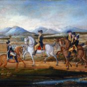 George Washington leading his troops