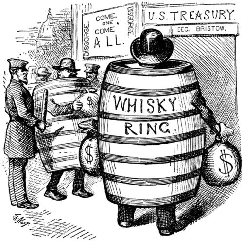 A Whiskey Ring cartoon by Thomas Nast.