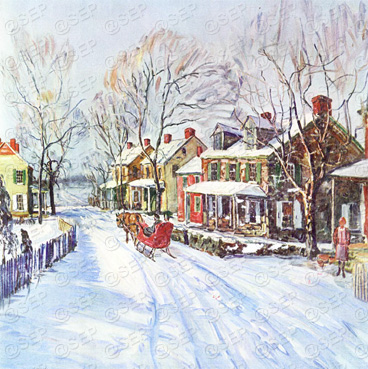 Winter Wonderland inside art January 1, 1937 Country Gentleman