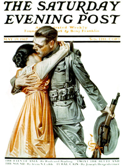 Woman Kissing Soldier Goodbye by JC Leyenedecker